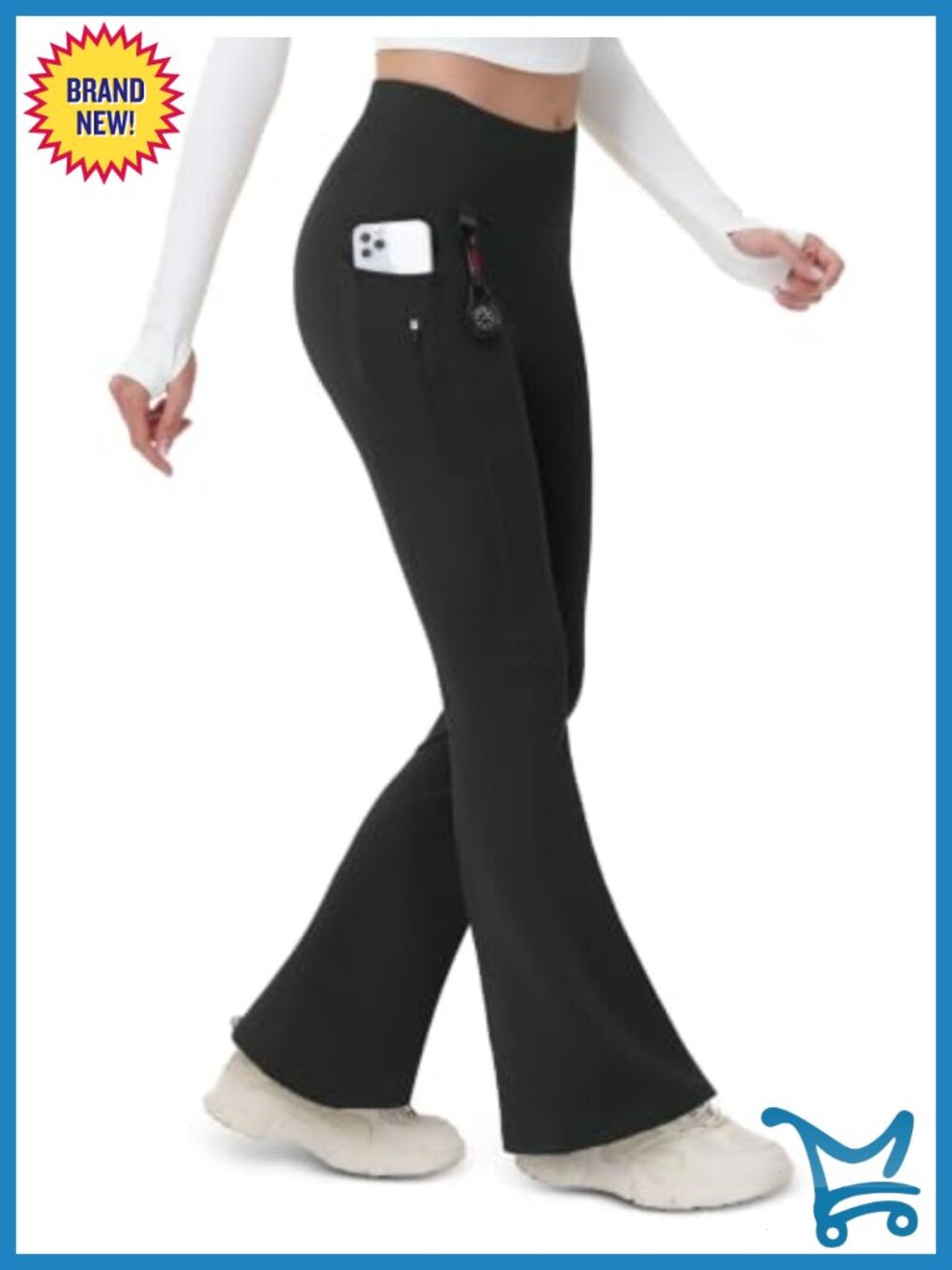 Fleece Lined Flare Leggings Water Resistant Winter Hiking Yoga